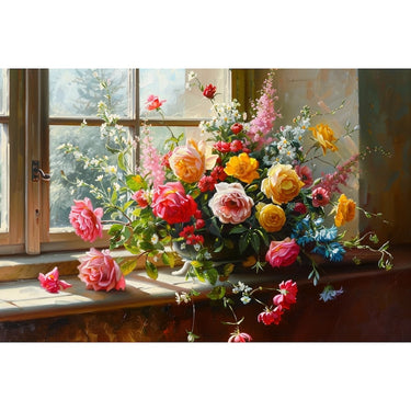 Still Life Canvas of Flowers